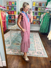 Just Makes Sense Midi Dress - Red