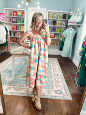 Sunset Garden Popcorn Maxi Dress