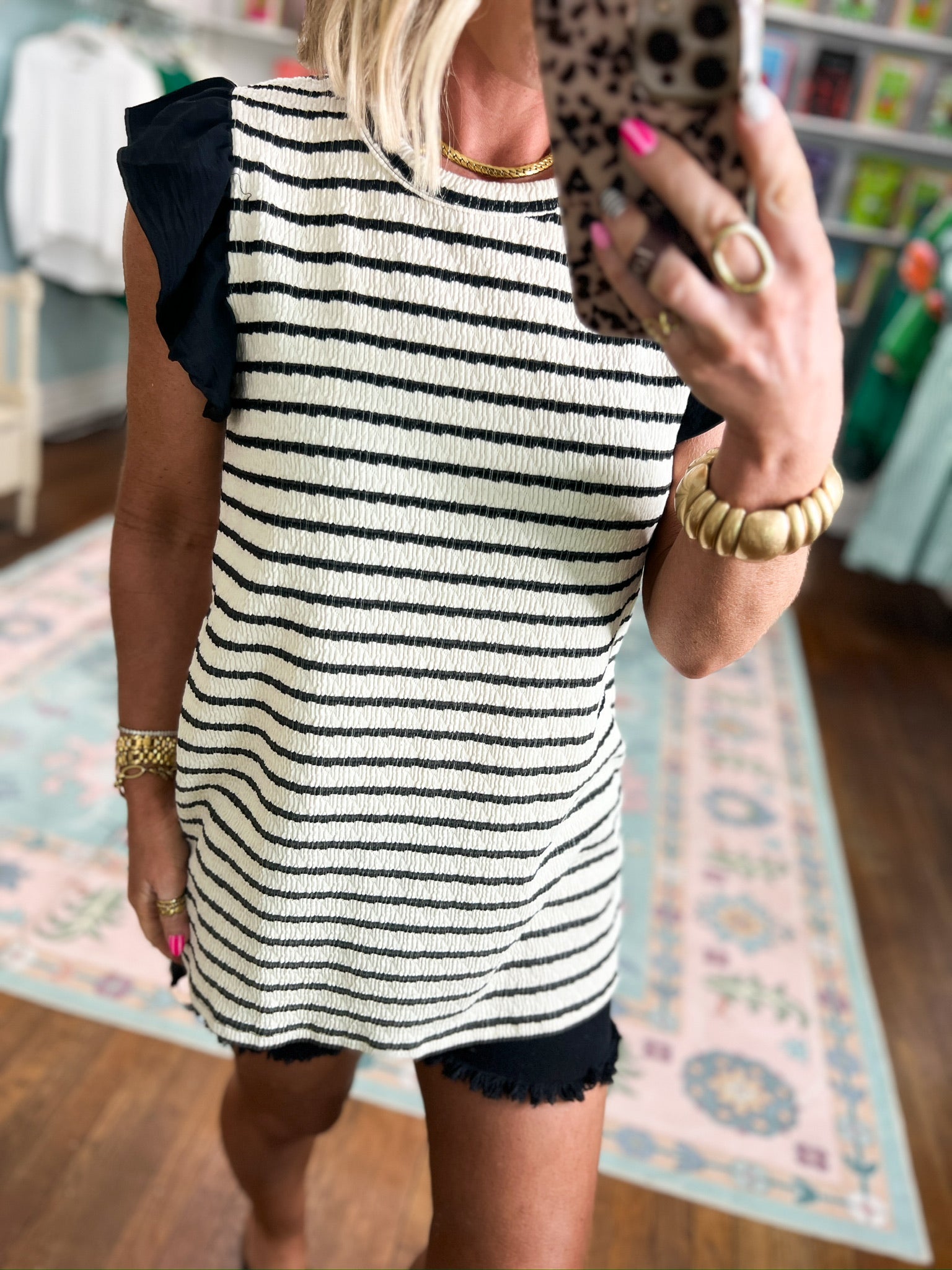 Thinking Ahead Jacquard Striped Top