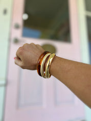 Resin and Metal Bangle Bracelet