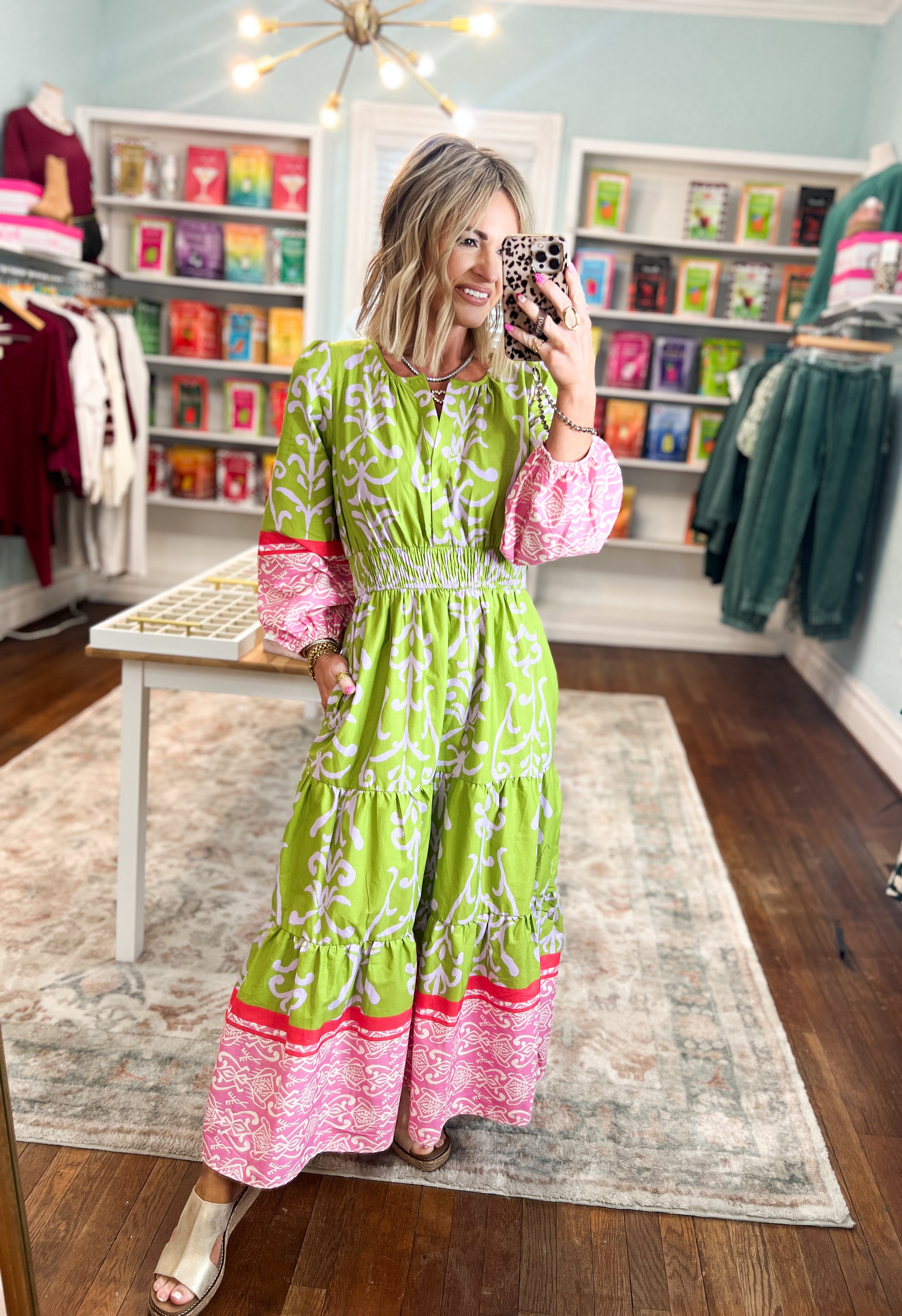 Way Back When Border Printed Dress