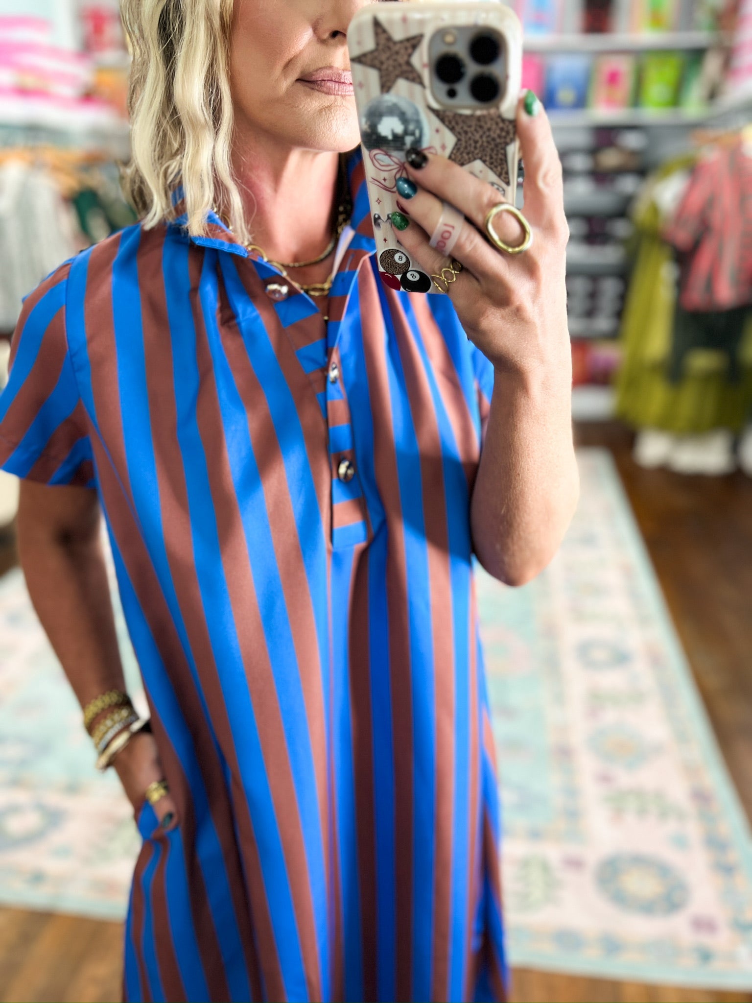 Perfect For You Striped Midi Dress - Royal