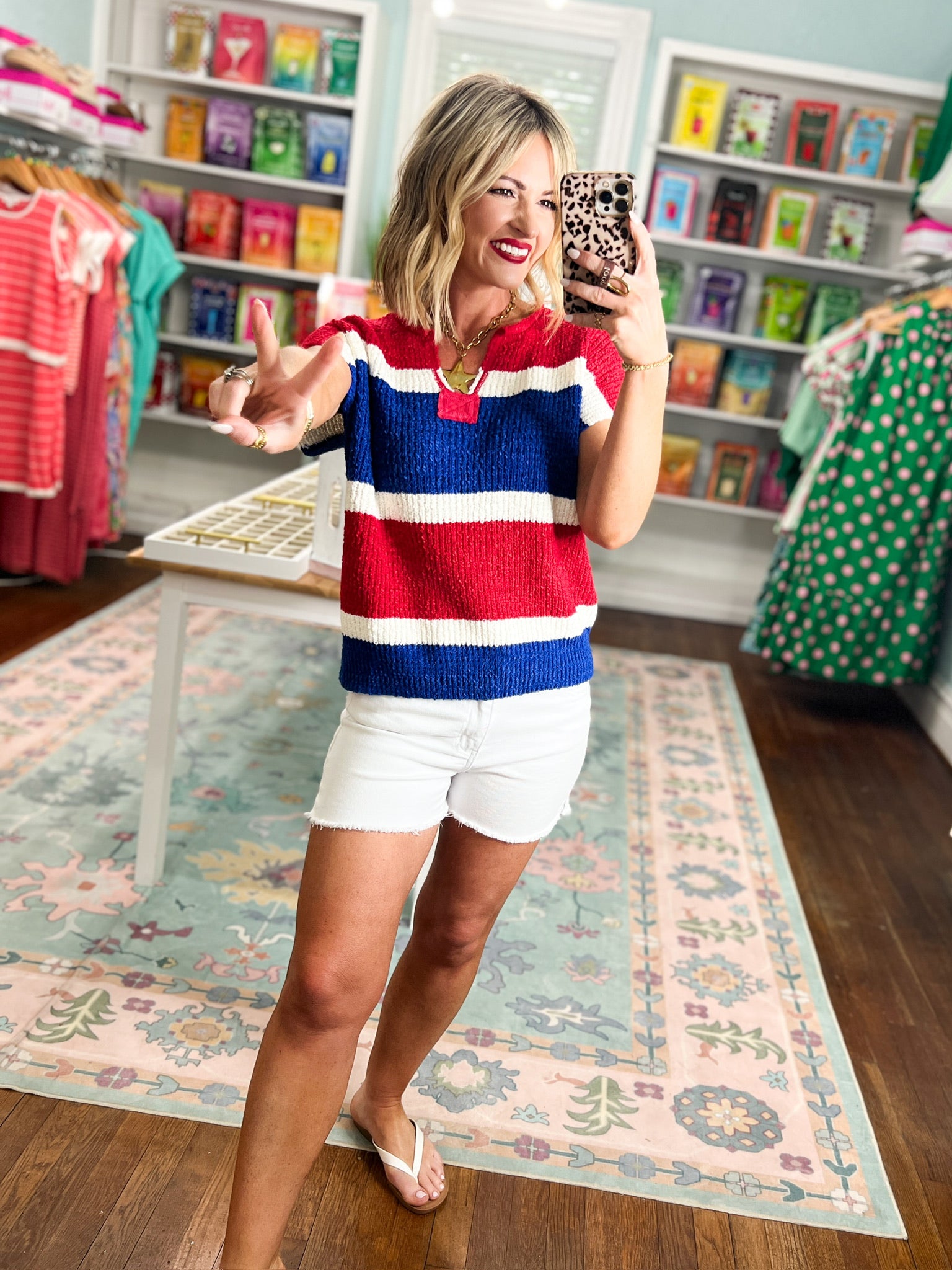 Weekend Flow Color Block Sweater Top