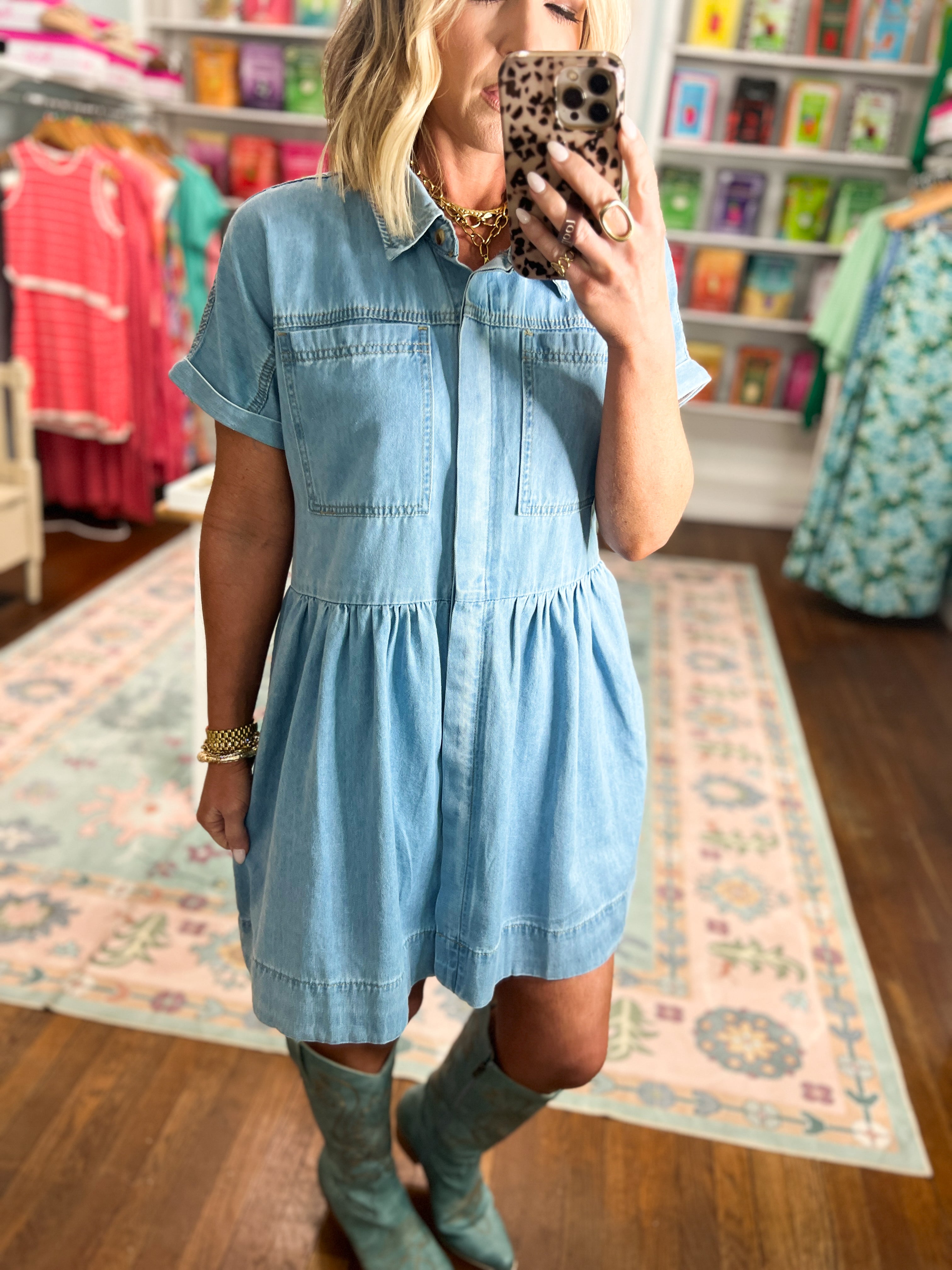 Easy Days Denim Mini Dress