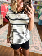 My Way Stripe Top - Cream