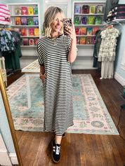 At a Glance Striped Midi Dress