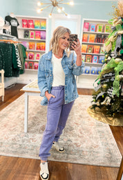 Carefree Agenda Acid Wash Joggers - Marlin