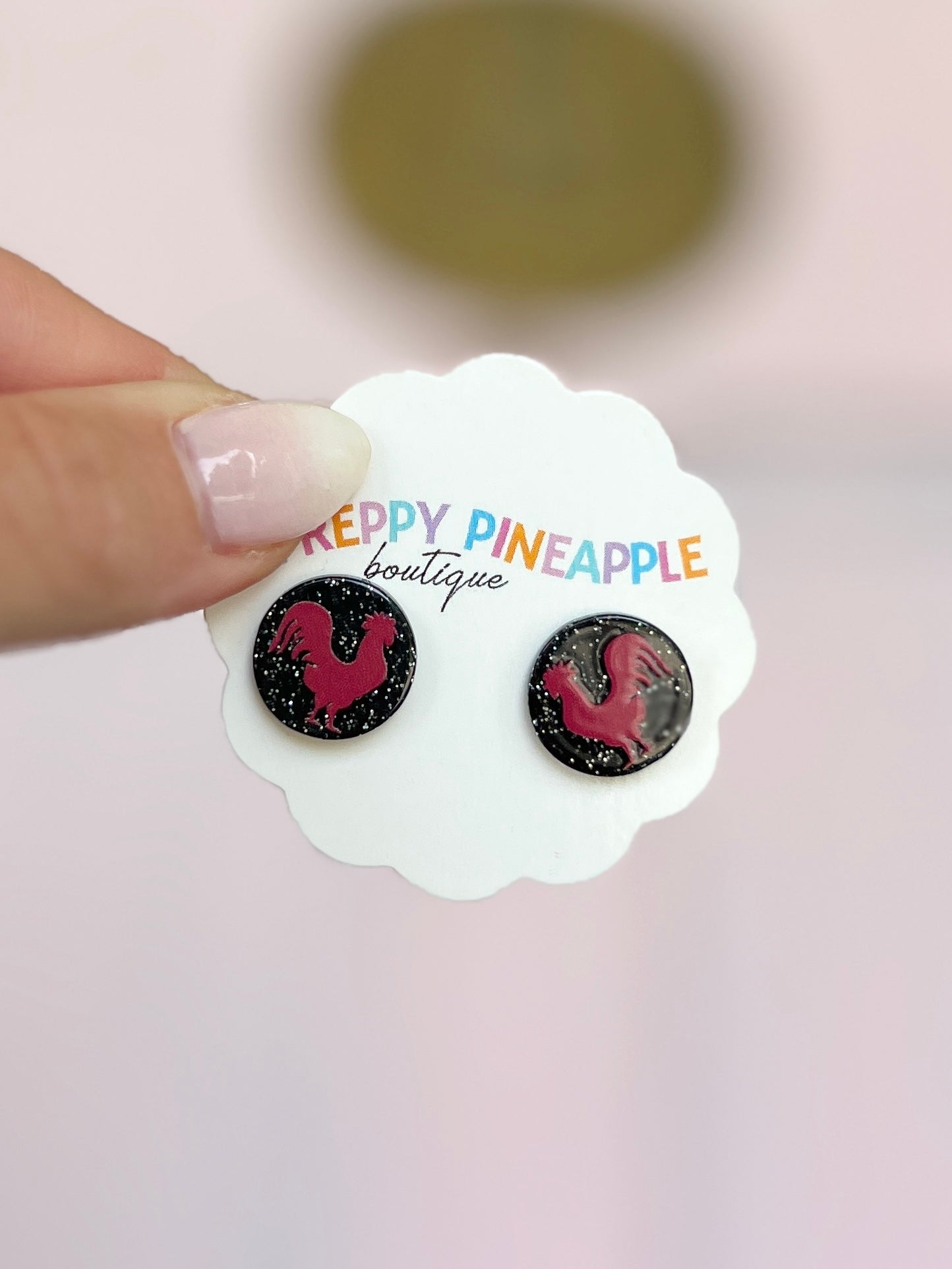 Gamecock Acrylic Disk Earrings