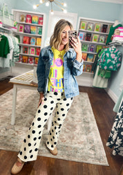 Loving The Dots Stretchy Denim Pants