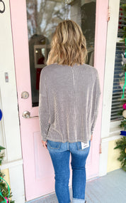 Days Gone By Ribbed Stripped Top - Black