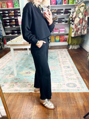 Effortless Fit Modal Cropped Wide PANT - Black