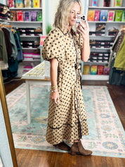 A Spot of Style Midi Dress - Taupe
