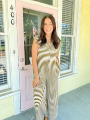 Speak Your Truth Button Down Jumpsuit - Mocha