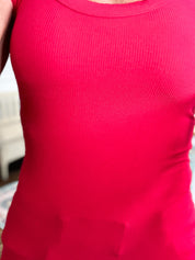 Classic Comfort Ribbed Tank - Ruby