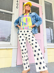 Loving The Dots Stretchy Denim Pants