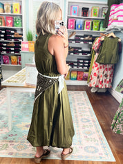 Get Their Attention Midi Dress - Olive