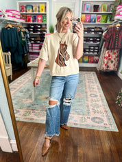 Mane Attraction Horse Sweater Top - Beige