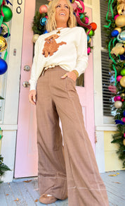 Calm Energy Wide Leg Crop Pants - Mocha
