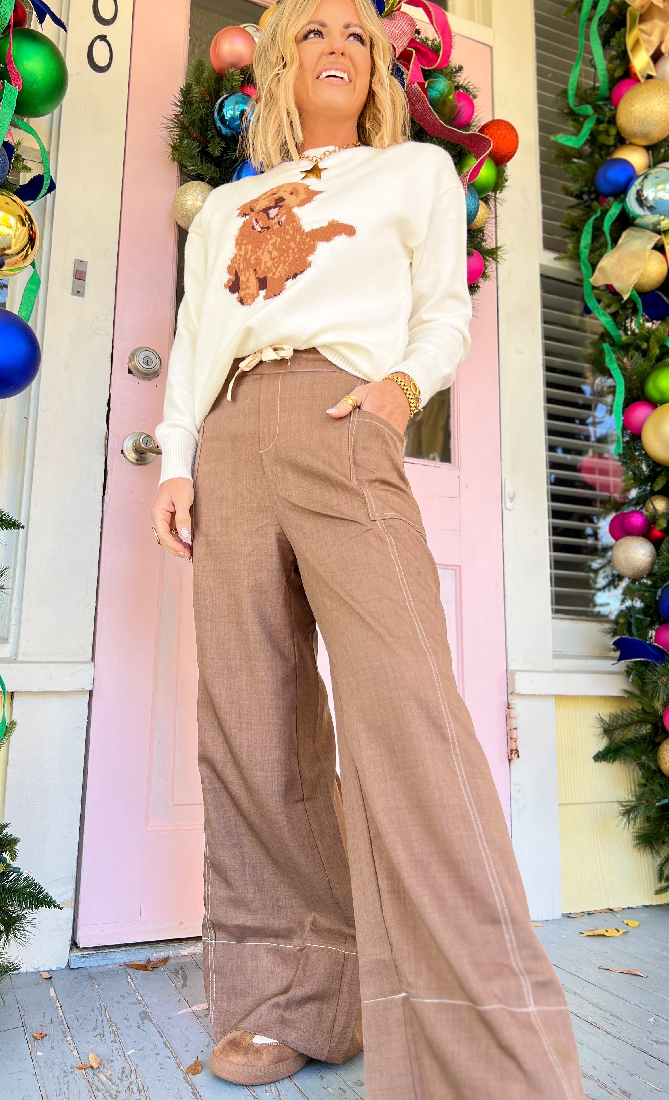 Calm Energy Wide Leg Crop Pants - Mocha
