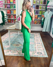 RSVP Ready Halter Neck Jumpsuit -Green