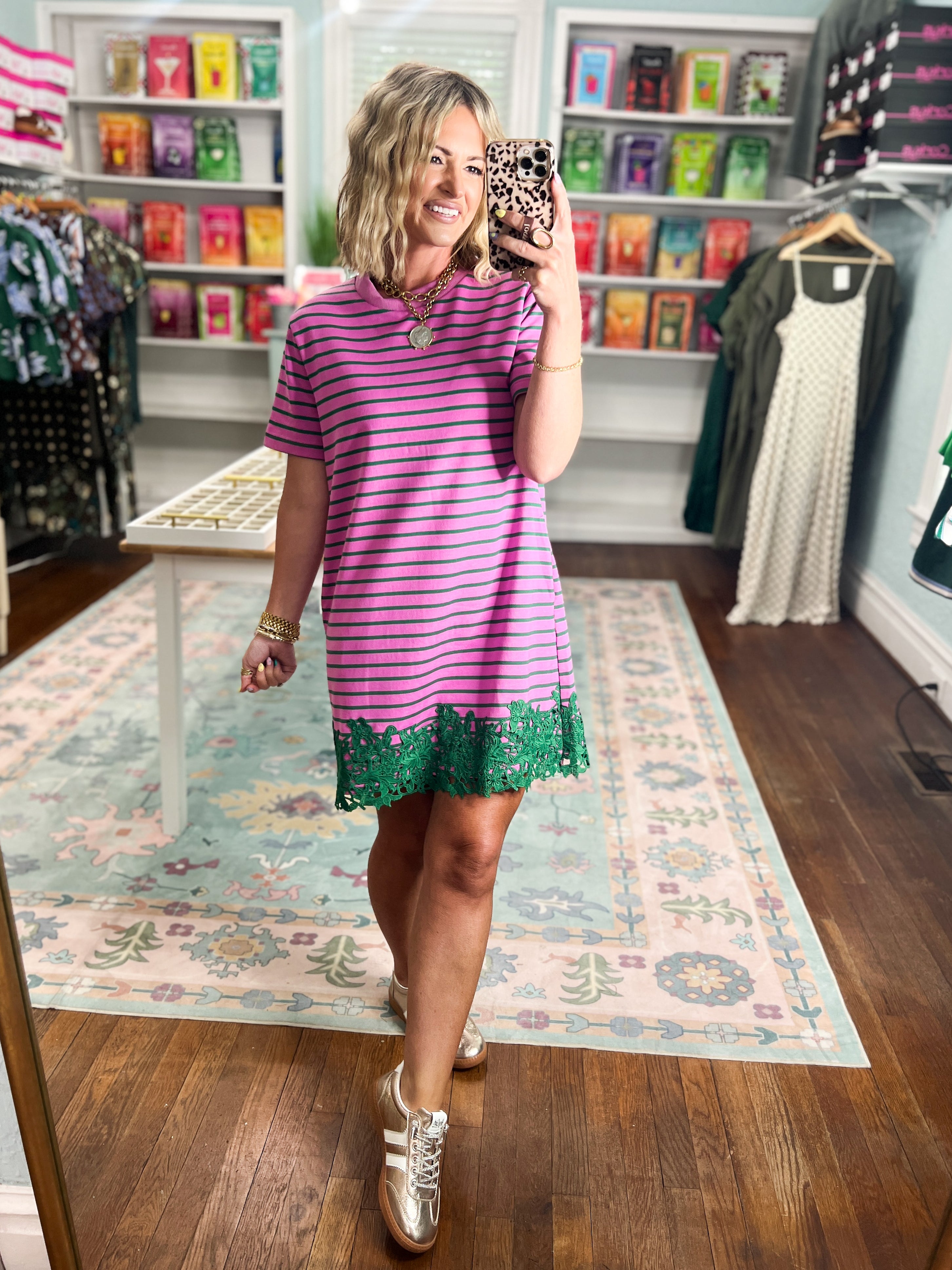 For Once In My Life Stripe Mini Dress - Orchid