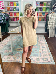 Just Stay Washed T-Shirt Dress - Mocha
