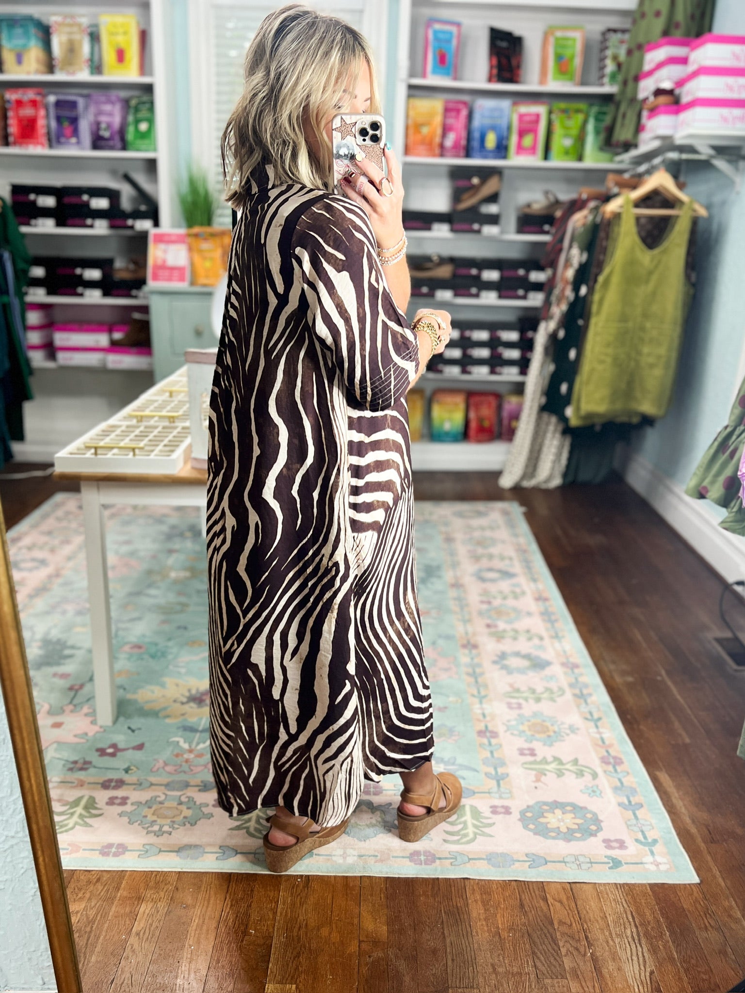 Usual Plans Zebra Print Midi Dress - Brown