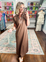 All Set Short Sleeve Midi Dress