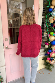 Perfect Classic Chenille Raglan Sweater - Cabernet