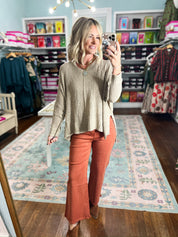 Why Not Dolman Sleeve Sweater Top - Lt. Mocha