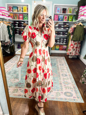 Poppy Garden Midi Dress