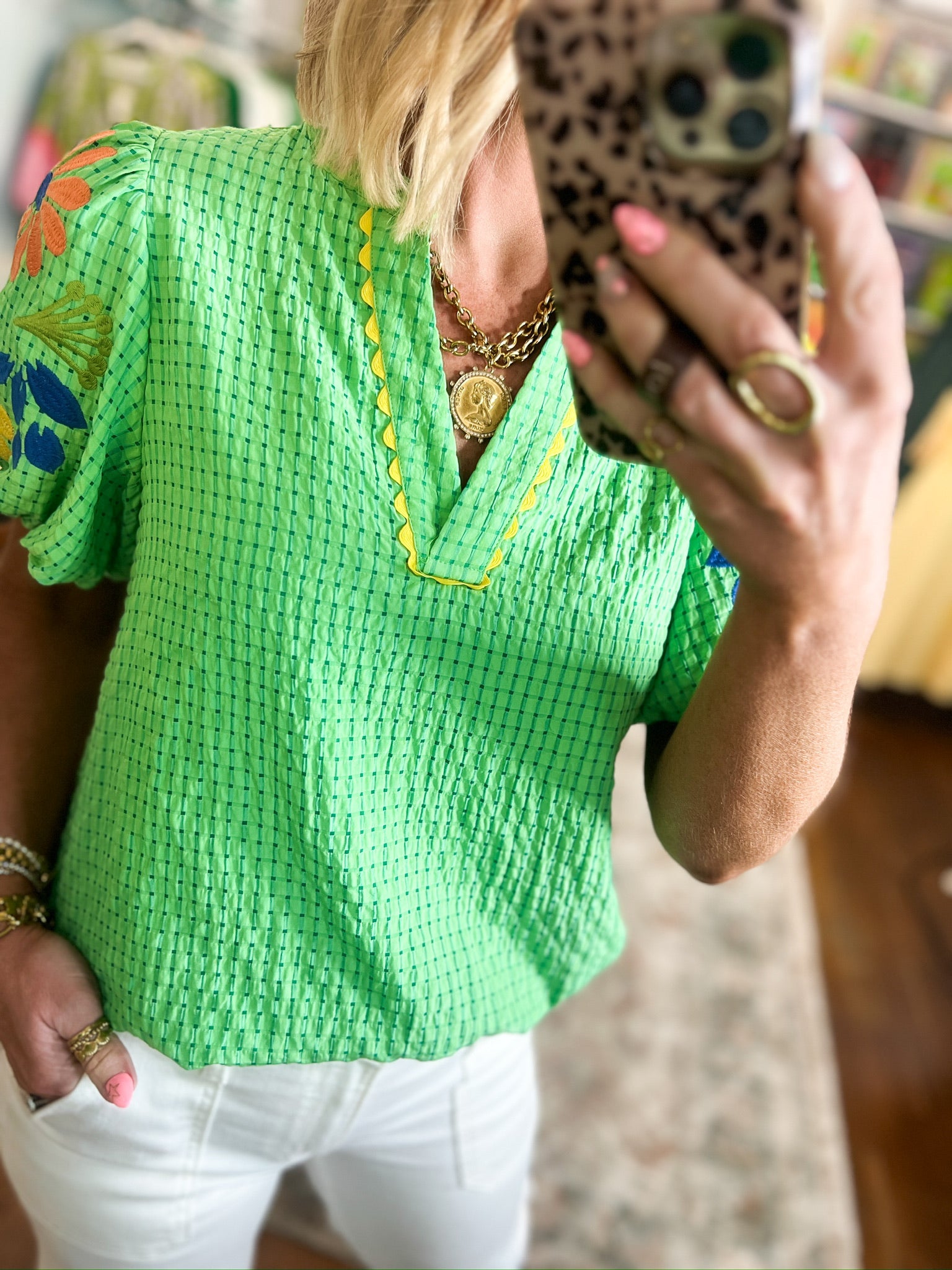 Light Touch Gingham Top