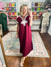 It's Up To You Midi Dress - Wine