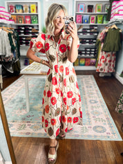 Poppy Garden Midi Dress