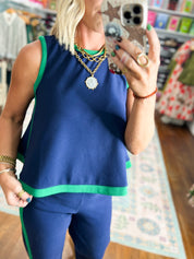 All About It Knit Swing TOP - Navy