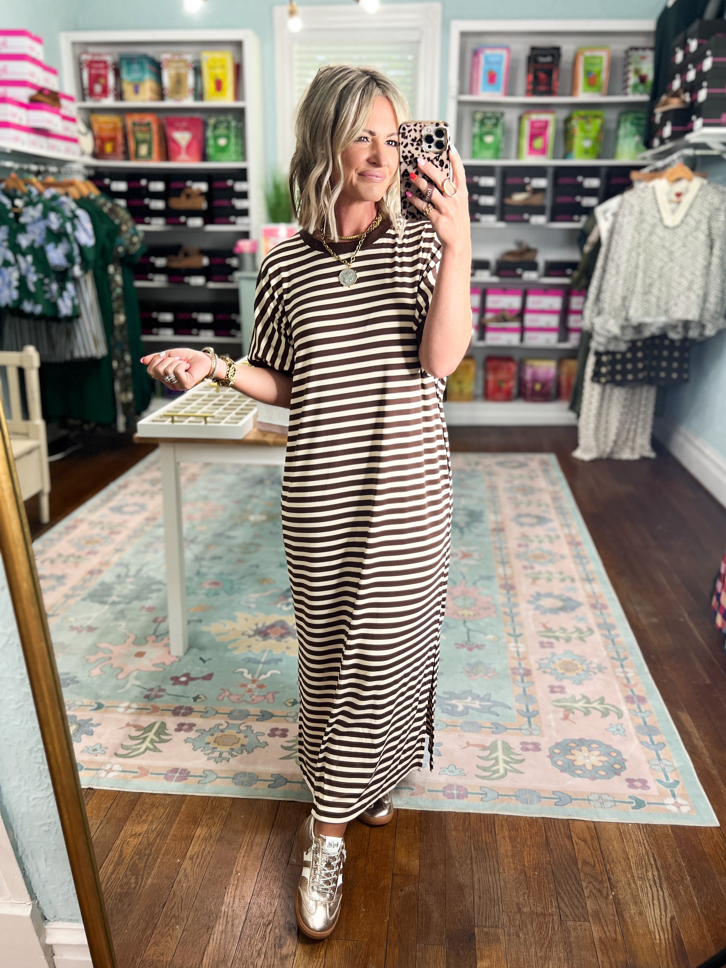 Don't Waste a Moment Midi Dress - Brown