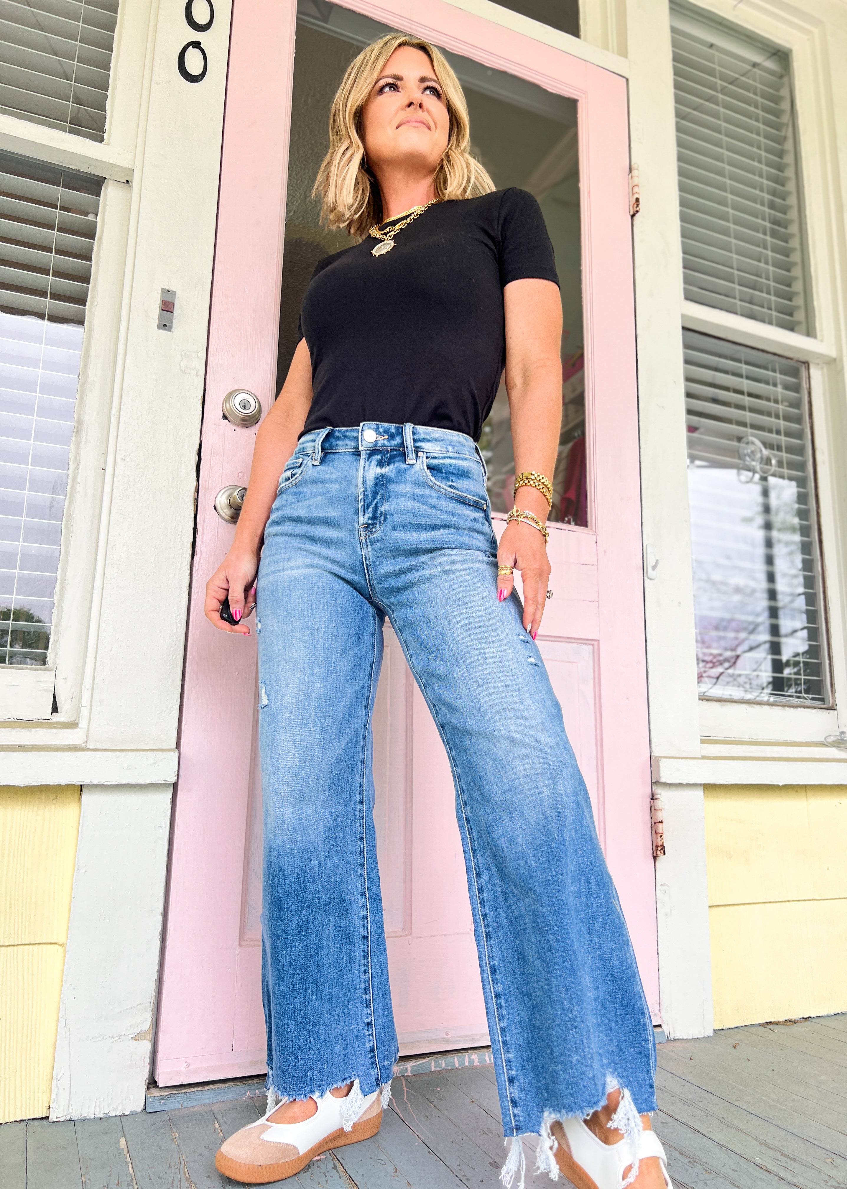Risen | High Rise Crop Wide Jeans