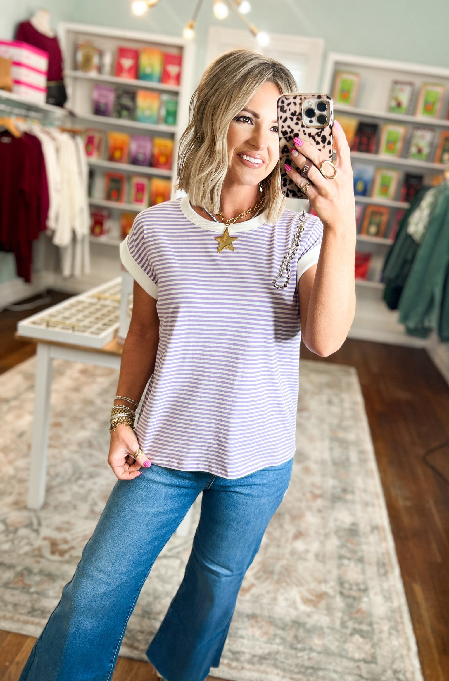 All You Need Stripe Top - Lavender