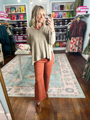 Why Not Dolman Sleeve Sweater Top - Lt. Mocha