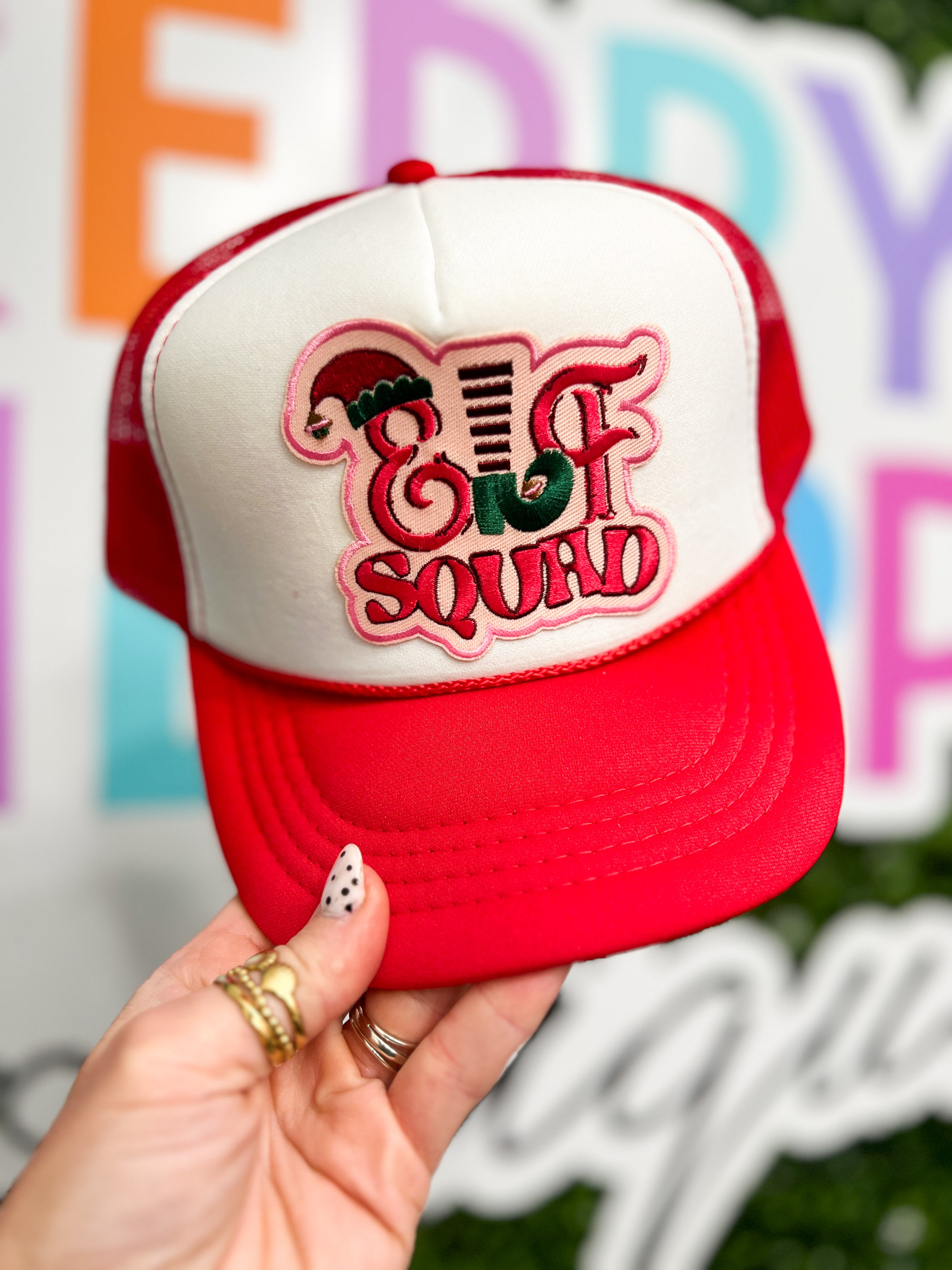 Elf Squad Trucker Hat - Youth/ Red
