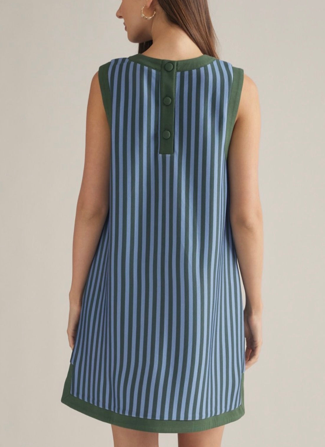 Confident Decisions Striped Mini Dress - H Green
