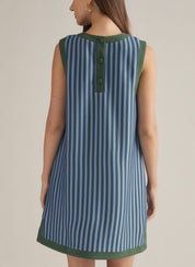 Confident Decisions Striped Mini Dress - H Green