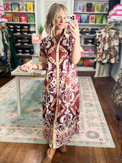Brunch Date Midi Dress - Cinnamon