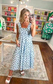 All Is Well Tiered Midi Dress - Blue