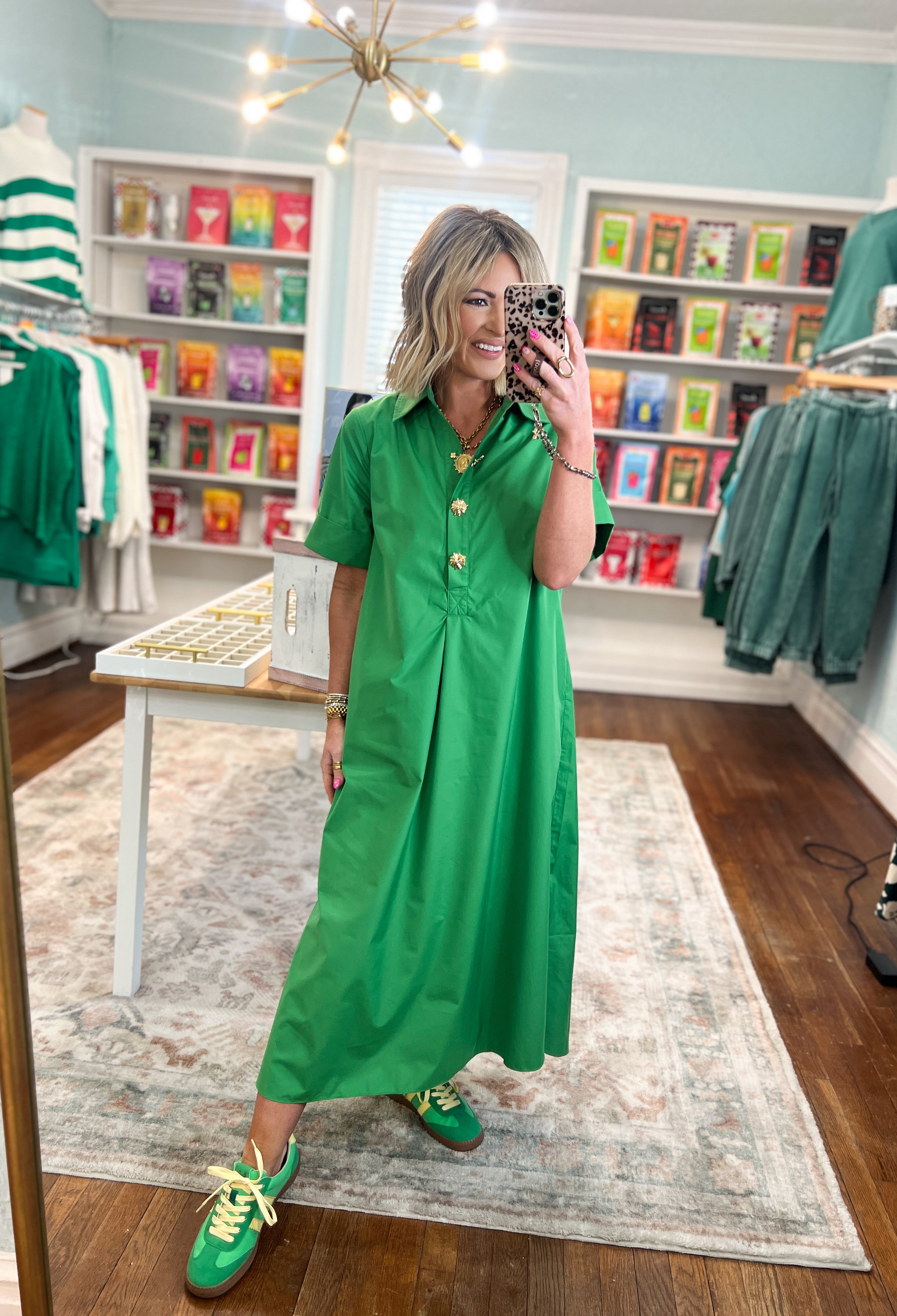 Everywhere Together Midi Dress - Green