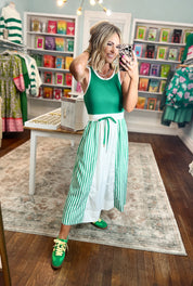 Free To Be You Midi Dress - Green