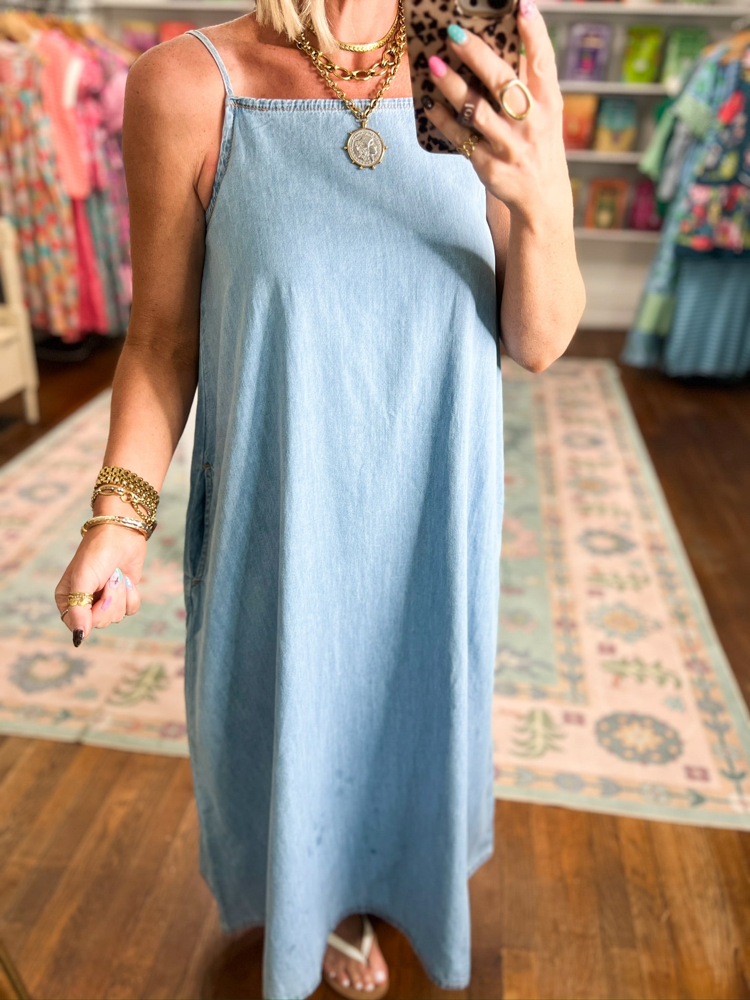In Your Future Denim Maxi Dress