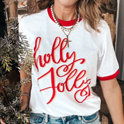 Holly Jolly Ringer Tee