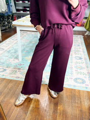 Effortless Fit Modal Cropped Wide PANT - Dk Cherry
