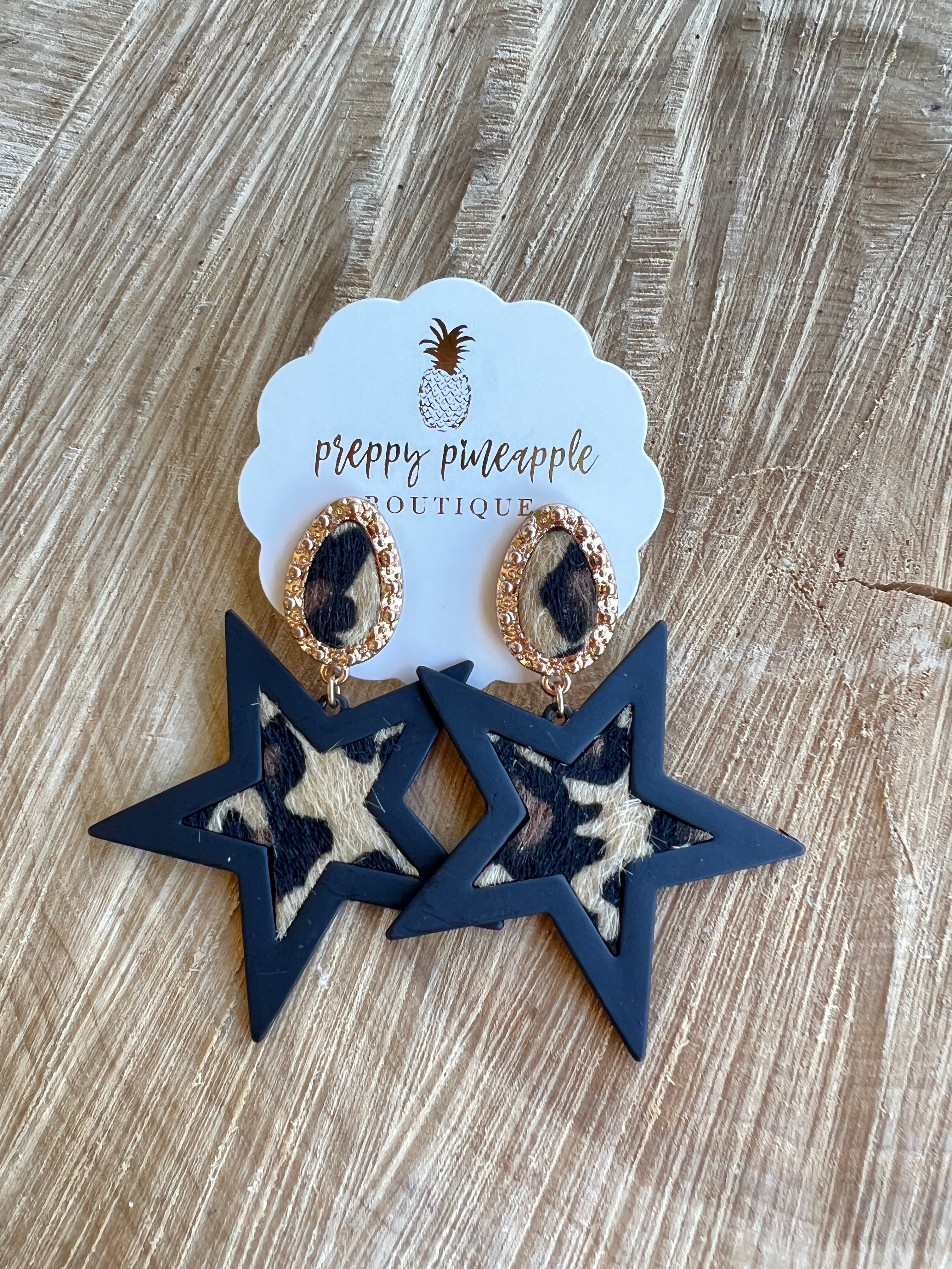 Leopard Star Earrings